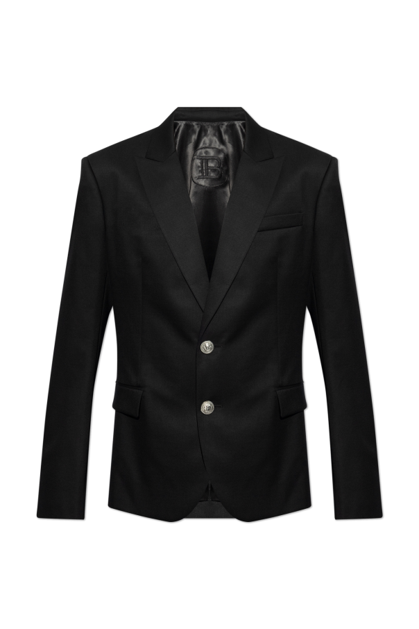 Black Wool blazer Balmain - SchaferandweinerShops HK